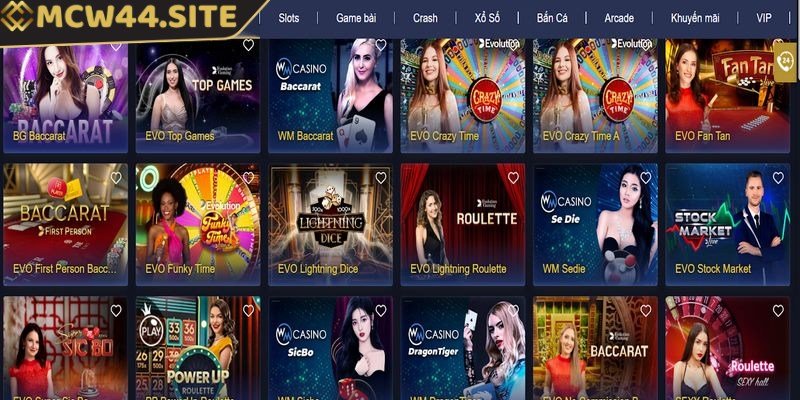 Mcw44 14 MCW44 mang đến cho bạn trải nghiệm chơi casino trực tuyến